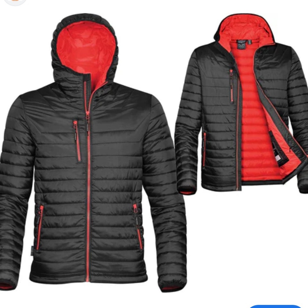 BLACK AND RED MENS COAT